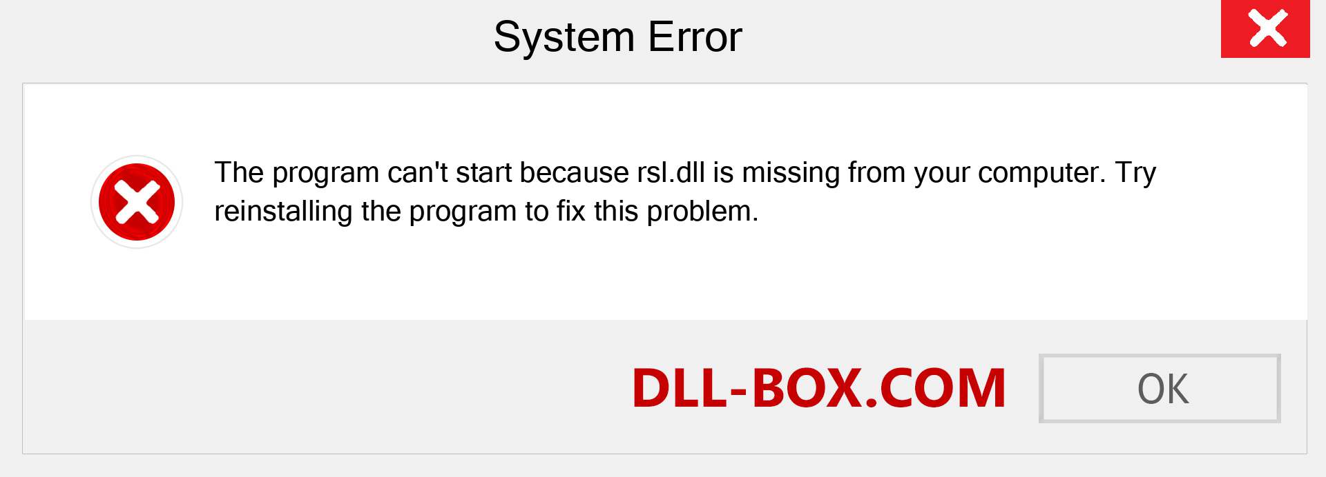  rsl.dll file is missing?. Download for Windows 7, 8, 10 - Fix  rsl dll Missing Error on Windows, photos, images